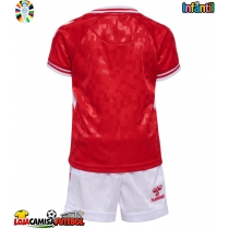 Camisa de Futebol Dinamarca Equipamento Principal Infantil Europeu 2024 Manga Curta (+ Calças curtas)
